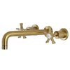Kingston Brass KS8027NX Two-Handle Wall Mount Tub Faucet, Brushed Brass KS8027NX